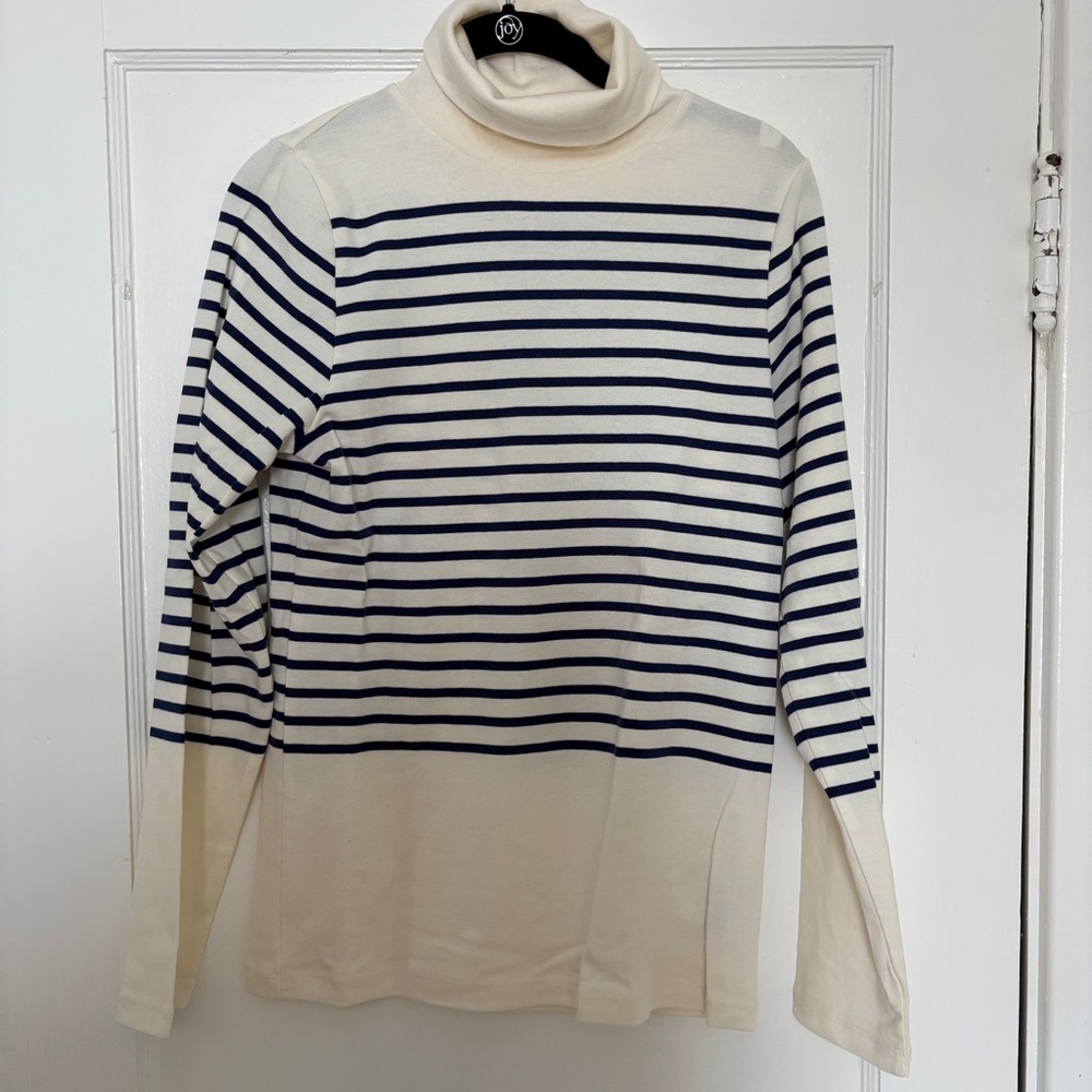 NWT J. Crew Perfect-Fit turtleneck with navy stripes